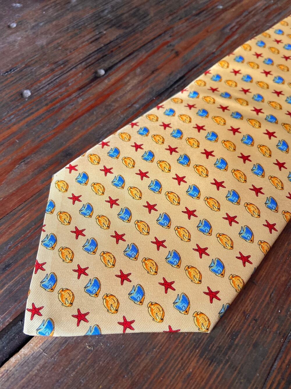 FUMAGALLI'S Yellow Beachside Italian Silk Tie (NWT)